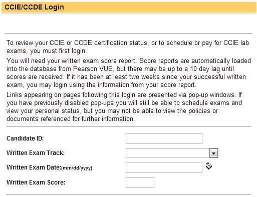CCIE Login Page - Thanks to @MrTugs